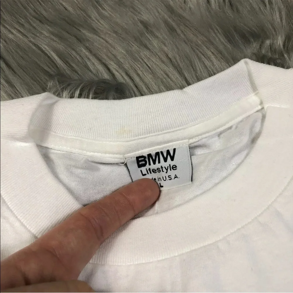 Vintage 90s BMW Lifestyle White Made USA Logo T Shirt